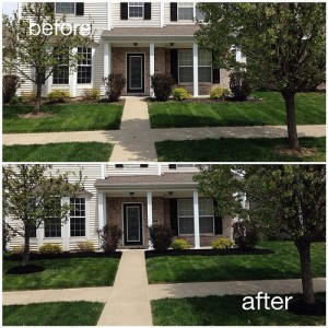 Mulch Installation - Before & After in Saxony, Fishers 46037