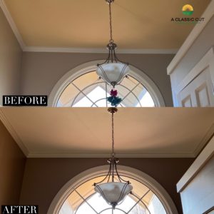 Foyer Ceiling & Walls before & after painting