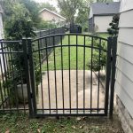 black aluminum gate installed