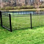 black aluminum fence installation